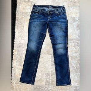Women’s silver jeans Elyse mid straight 12/32